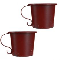 tételeket Kúpos gyertyatartó vintage csésze fém borvörös Ø7cm H6cm 2db