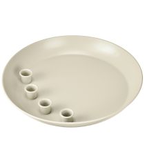 tételeket Szűkülő gyertyatartó 4 gyertyához, gyertyatál, szürke fém, Ø30cm
