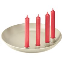 tételeket Szűkülő gyertyatartó 4 gyertyához, gyertyatál, szürke fém, Ø30cm