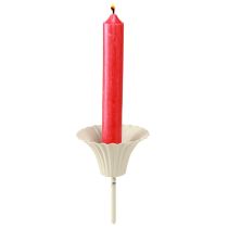 tételeket Mécsestartó virág alakú tüskével, krémszínű, 11 cm, 4 darab