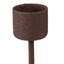 tételeket Pálcás gyertyatartó rozsdabarna bedugáshoz Ø22mm H10,5cm 12 db