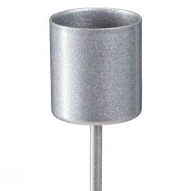 tételeket Pálcás gyertyatartó dugaszolható gyertyatartóhoz ezüstszürke Ø2,5cm H11cm 16 db