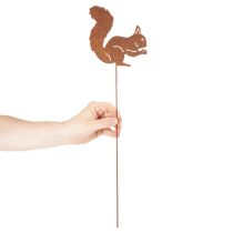 tételeket Kerti karó mókus rozsda díszkaró virágágyásba és virágcserépbe 52cm 2db