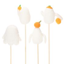 tételeket Szellemfigurák fapálcákon, Halloween dekoráció, 54 cm, 8 darab