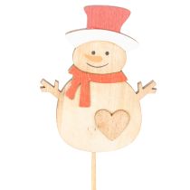 tételeket Fa hóember karók virágdíszítéshez, karácsonyra, 31 cm, 12 darab