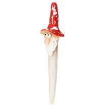 tételeket Ragasztós törpefigura, hosszú szakállal és gomba alakú kalappal, díszítéssel, 17cm, 2 darab