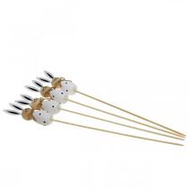 tételeket Virágbot Nyúl Fa húsvéti nyuszi fekete/fehér H34cm 4 db