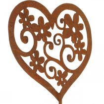 Virágdugó szív kerti dekoráció patina Valentin napi 10×8,5cm