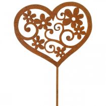 Virágdugó szív kerti dekoráció patina Valentin napi 10×8,5cm