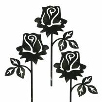 Fém rózsa ezüstszürke, fehér mosott fém 20cm × 11,5cm 8db