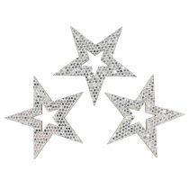 tételeket Dekoratív csillag ezüst szóráshoz 4cm 48db