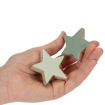 tételeket Fa csillag dekorációs szett asztalra és ablakpárkányra, 5 cm, 9 darabos