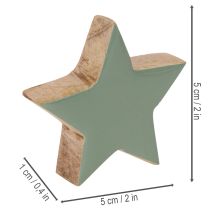 tételeket Fa csillag dekorációs szett asztalra és ablakpárkányra, 5 cm, 9 darabos