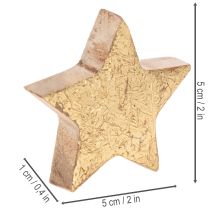 tételeket Dekoratív fényes csillag asztaldísznek, 5 cm, 9 darab
