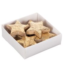 tételeket Dekoratív fényes csillag asztaldísznek, 5 cm, 9 darab
