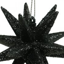 tételeket Felakasztható karácsonyi dekorációs csillagok fekete Ø7,5cm 8db