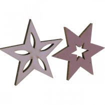 tételeket Deco fa csillagok lila mikulásvirág öntapadós 4cm mix 36db