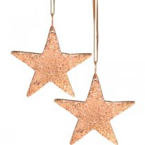 tételeket Akasztható réz csillag, karácsonyfadísz, fém medálok 8 × 9cm 2db