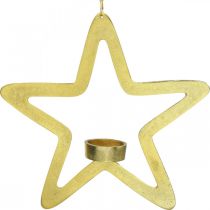 tételeket Dekoratív csillag gyertyatartó fém akasztható arany 24cm