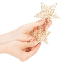 tételeket Díszítő csillag szett drótból, két méret, 10 cm, 12 darab