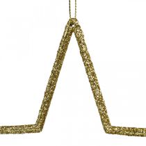 tételeket Karácsonyi dekoráció csillag medál arany glitter 12cm 12db