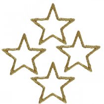 Szórványdísz karácsonyi csillagok arany csillogás Ø4cm 120db