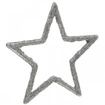 Szórt dekoráció Karácsonyi csillagok ezüst csillogás Ø4cm 120db