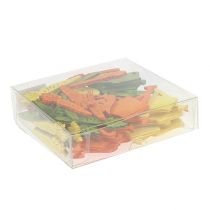 tételeket Szórványos dekoráció fából színes motívumokkal 4-6cm 72 db