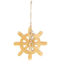 tételeket Kormánykerék fa dekoráció Natural Fish Silver Függő Ø21,5cm