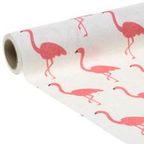 tételeket Dekoratív szövet flamingó fehér-rózsaszín 30cm x 3m