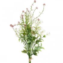 Tavaszi csokor műrózsaszín, fehér, zöld művirág csokor H43cm