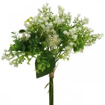 Dekoratív csokor művirág csokor művirág zöld fehér L36cm