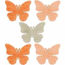 Szórvány dekoráció pillangó fa pillangók nyári dekoráció narancs, sárgabarack, barna 144 db