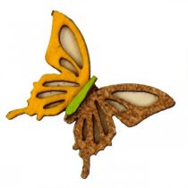 tételeket Szórványos dekoráció pillangók fa zöld/sárga/narancs 3×4cm 24db