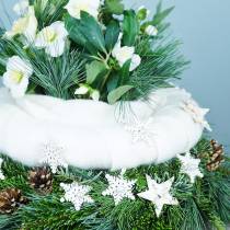 tételeket Szórványos dekoráció hópehely csillogó fehér 5cm 48db