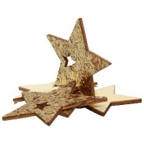 Szórványdísz karácsonyi fa csillagok természet arany csillám 5cm 72db