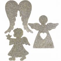 tételeket Szórványdísz Karácsonyi angyal dekoráció arany glitter H8cm 24db
