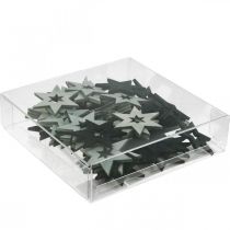 tételeket Fa csillagok dekoráció Szórvány dekoráció karácsonyi fekete H4cm 72 db