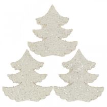 tételeket Szórványdísz karácsonyi fenyő fehér csillám 4cm 72db