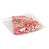 tételeket Fa szívek dekoratív fogas fa dekoráció piros 6/8/10/12cm 16 db