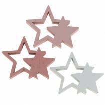 tételeket Szórt csillagok rózsaszín / fehér 36db