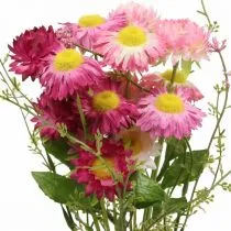 tételeket Rhodanthe Rosa-Rózsaszín Selyemvirágok Műnövény Epervirág Csokor Dekoratív Virágok 46cm