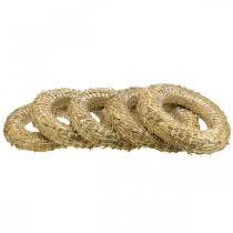 tételeket Szalmakoszorú Ø35cm natúr - díszes koszorú kézműveskedéshez és adventhez, 5 db-os készlet