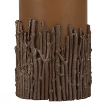 tételeket Oszlopos gyertyaágak dekor gyertya barna karamell 150/70mm 1db