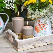 tételeket Tiszta oszlopos gyertya barna 90/60 natúr viasz gyertya fenntartható sztearin repce gyertya dekoráció