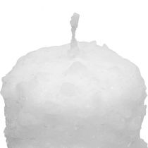 tételeket Adventi gyertyakészlet, hógolyó mintával, fehér – oszlopgyertyák 100/60 mm adventi koszorúhoz és karácsonyi díszekhez, 4 db-os csomag