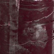 tételeket Bordó piros oszlopgyertyák, 70x100 mm, 4 darabos készlet, egyszínű, rusztikus, hosszú égési idő