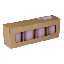 tételeket Oszlopos gyertyák lila barázdált gyertyák dekoráció 70/90mm 4 db
