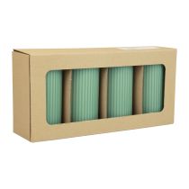 tételeket Oszlopos gyertyák Zöld smaragd barázdált gyertyák 70/130mm 4 db