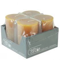 tételeket Sárga rusztikus adventi gyertyák 70/110mm 4db - Egyszínű oszlopgyertyák hangulatos karácsonyi dekorációkhoz